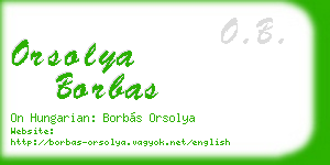 orsolya borbas business card