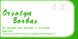 orsolya borbas business card
